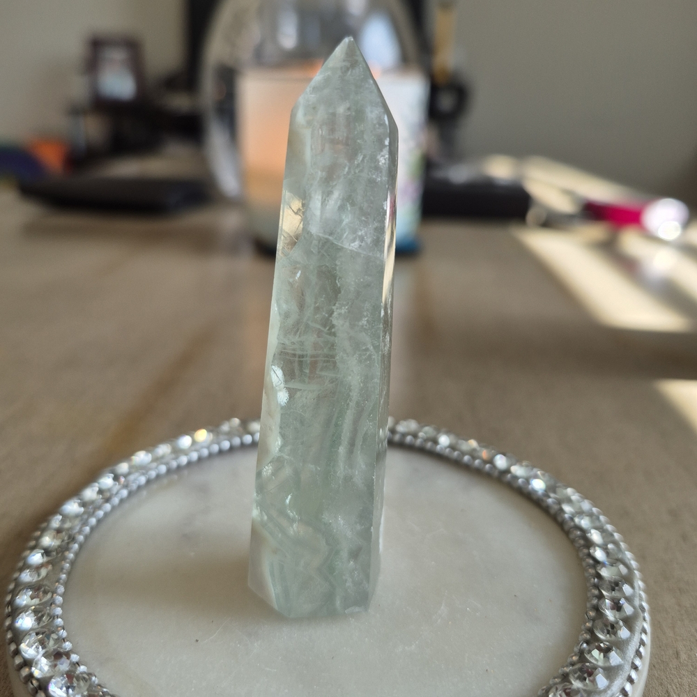 Natural Fluorite Crystal Point Obelisk Tower #K - Picture 1 of 10